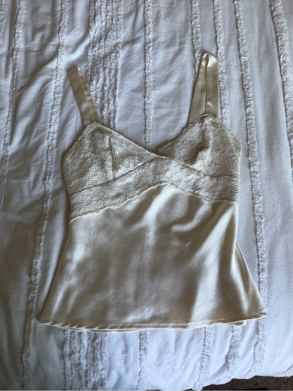 Nordstrom Lace-Trim Satin Camisole in Ivory